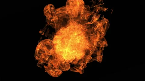 Fire explosion to the camera with Alpha Channel Stock Footage