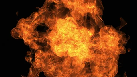 Fire explosion to the camera with Alpha Channel Video stock 108374612