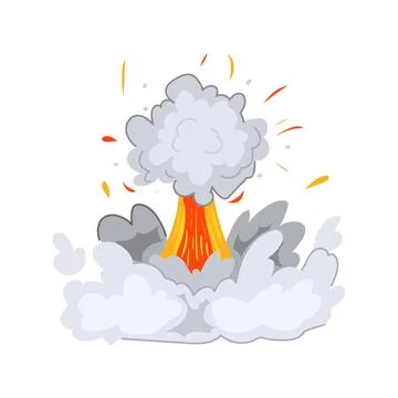 Fire explosion effect cartoon vector illustration Illustrazione stock