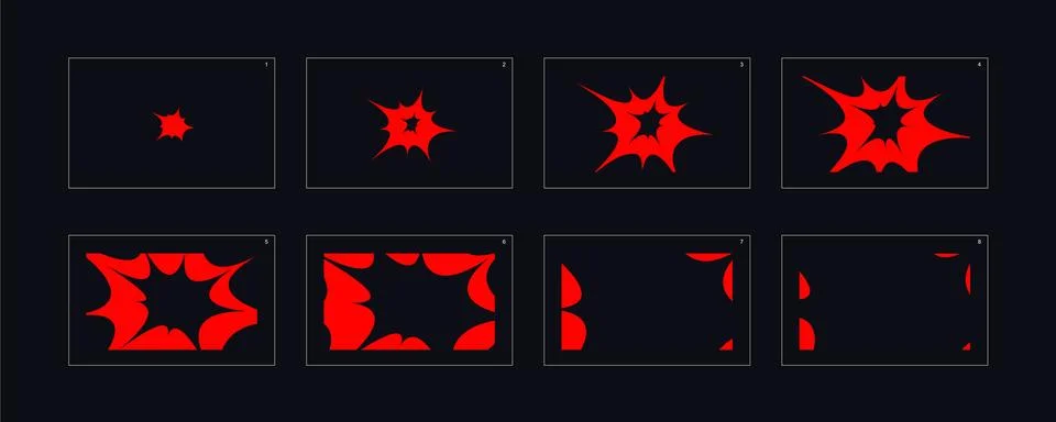 Fire explosion effect. fire explosion animation. Sprite sheet for game or car Stock Illustration