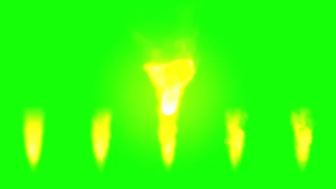 Fire explosion effect with flames isolated on a bright green screen background Stock Footage 343807213