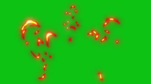 Fire explosion effect with green screen. 3d fire effect Stock Footage 326505585