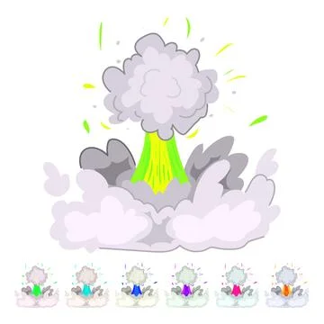 Fire explosion effect vector cartoon graphic Stock Illustration
