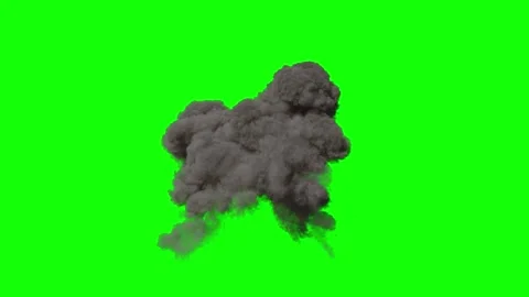 Fire explosion on green screen. Intense blast effect with flames for video Stock Footage 340380797