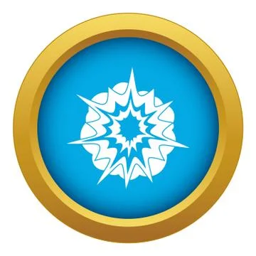 Fire explosion icon blue vector isolated Stock Illustration