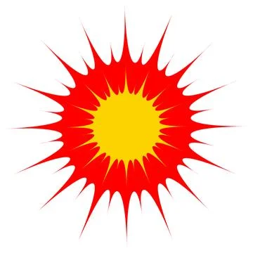 Fire Explosion Icon. Bombing. Vector. Stock Illustration