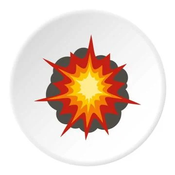 Fire explosion icon circle Illustrazione stock
