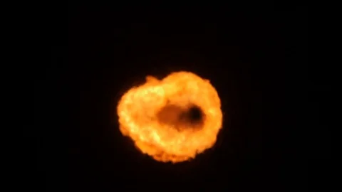 Fire explosion isolated on black background. Slow motion Stock Footage 89352142