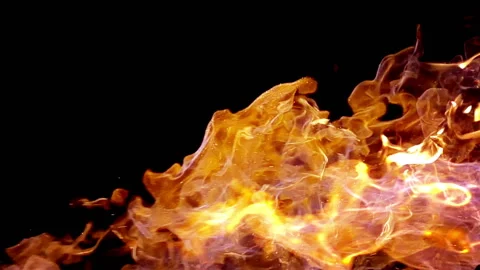 Fire Explosion, Isolated On Black Background Stock Footage 92352377