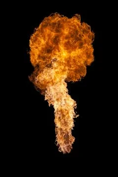 Fire explosion, isolated on black background Stock-Fotos