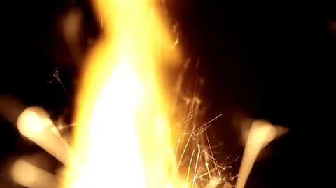 Fire explosion isolated on black Stock Footage 36437062