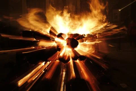 Fire explosion Stock-Fotos