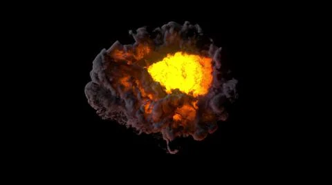 Fire explosion with puffs of smoke Stock Illustration