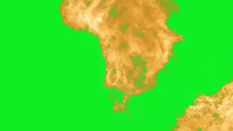 Fire explosion with smoke animation on green screen background for video editing Stock Footage 330881591