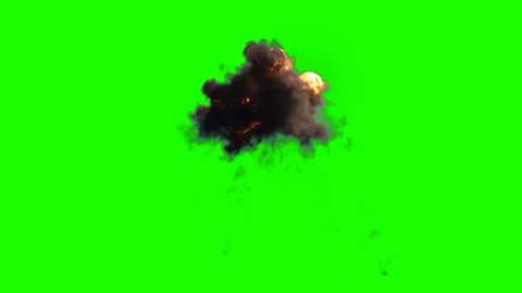 Fire Explosion with Smoke on Green Screen, Cinematic VFX, 4K Animation Video stock 274454933