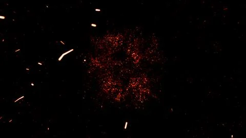 Fire explosion with spark against black background. Massive fire explosion,.. Stock Illustration