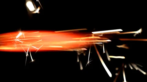 Fire explosion torch on black Stock Footage 36645545
