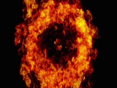 Fire explosion transition into the camera, 4K, alpha Stock Footage 72790615