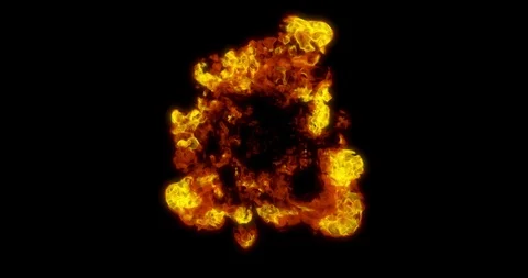 Fire explosion transition into the camera with alpha mask, version 2 Stock-Footage 111261845