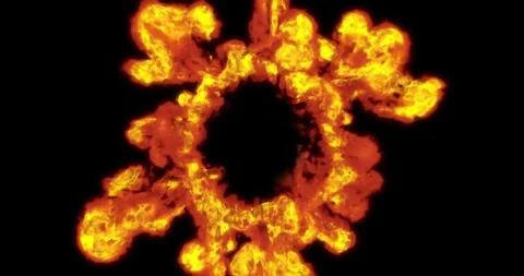 Fire explosion transition into the camera with alpha mask, version 5 Stock Footage 111263098