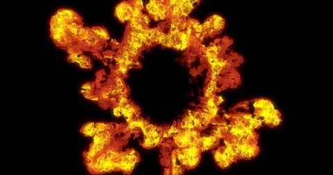 Fire explosion transition into the camera with alpha mask, version 4 Stock Footage 111308460