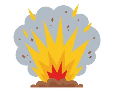 Fire explosion in war. Stock Illustration