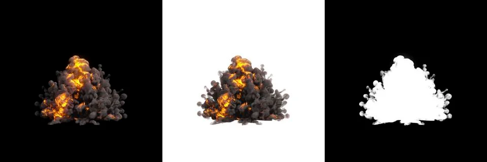Fire explosions isolated set Illustrazione stock