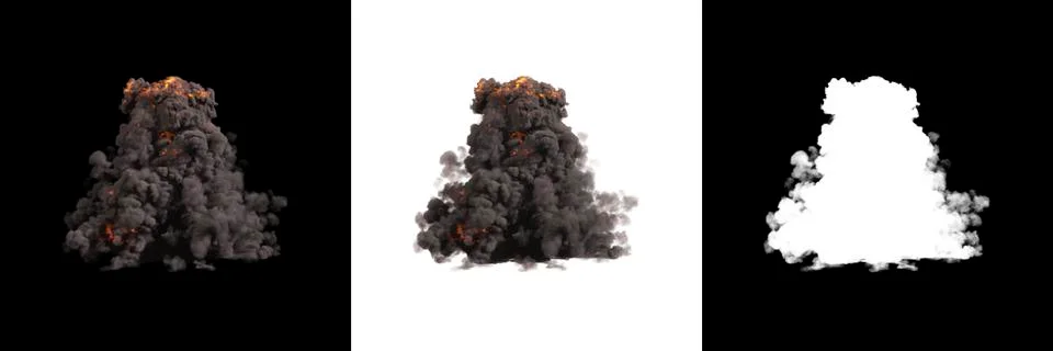 Fire explosions isolated set Stock Illustration