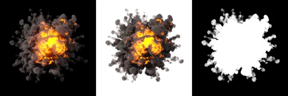 Fire explosions isolated set Illustrazione stock
