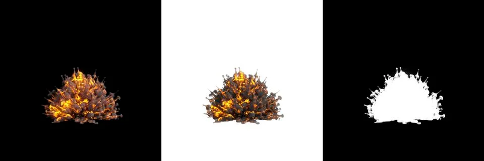 Fire explosions isolated set Illustrazione stock