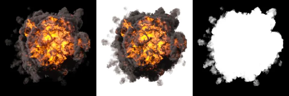 Fire explosions isolated set Illustrazione stock