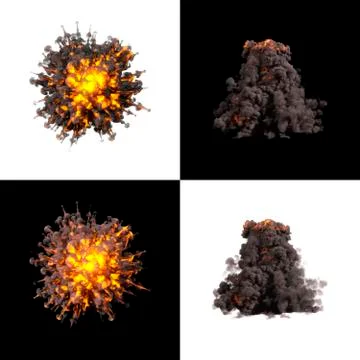 Fire explosions isolated set Illustrazione stock