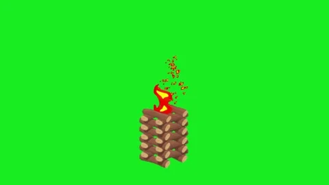 Fire explotion animation on green screen background Stock-Footage 332975039