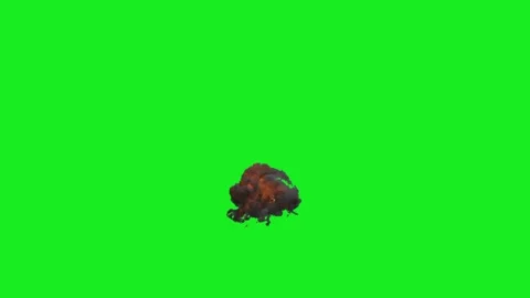 Fire explotion animation on green screen background Stock-Footage 332975105