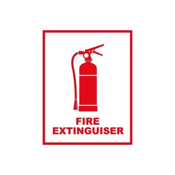 Fire extinguiser sign icon in case of fire Stock Illustration