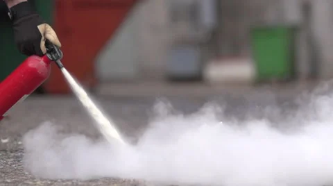 Fire Extinguisher at 480fps Video stock 44266862