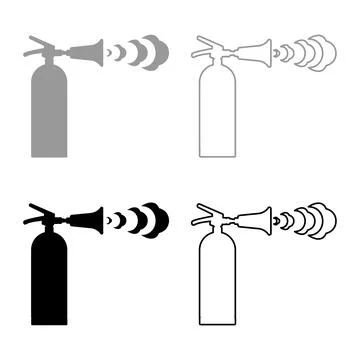 Fire extinguisher in action with foam bubbles jet for extinguishing puts out  Stock Illustration