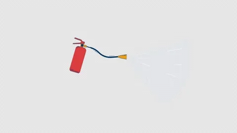 Fire extinguisher actively spraying foam 2D object doodle animation Vidéo 325178930