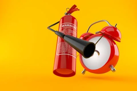 Fire extinguisher with alarm clock Stock Illustration