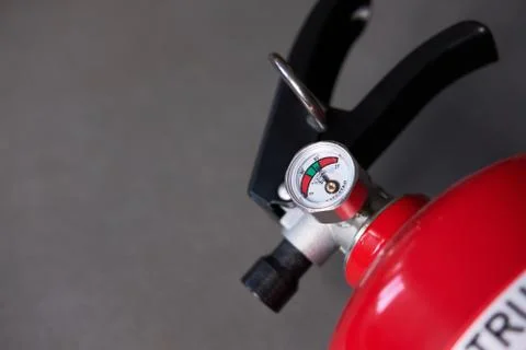 Fire extinguisher barometer close up Stock Photos