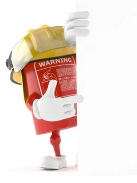 Fire extinguisher character Illustrazione stock