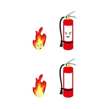 Fire extinguisher character vector illustration Stock Illustration
