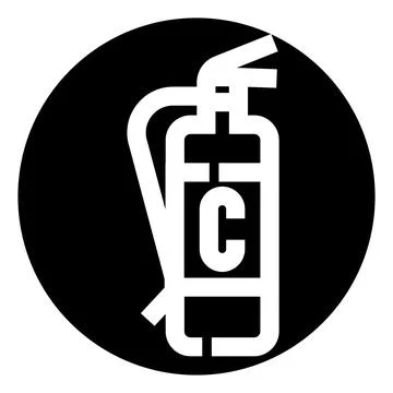 Fire extinguisher class c safety equipment icon Stock Illustration