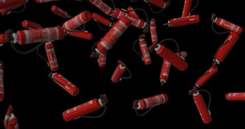 Fire extinguisher falling loop Stock-Footage 91247503