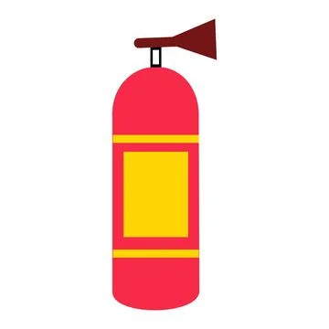Fire extinguisher flat icon isolated on white background. illustration design Stock Illustration