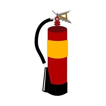 Fire extinguisher flat icon isolated on white background. illustration design Stock Illustration
