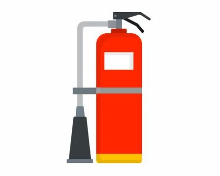 Fire extinguisher flat vector design	 Stock Illustration