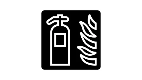 Fire extinguisher glyph icon animation Stock Footage 326154635