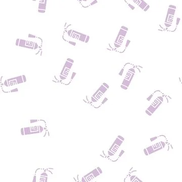 Fire extinguisher glyph seamless pattern flat イラスト素材