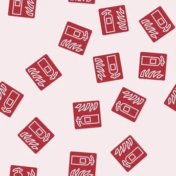 Fire extinguisher glyph seamless pattern Stock Illustration
